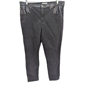 Abercrombie & Fitch The Super Shiny Ankle Women Black Jeans Size 34/18R